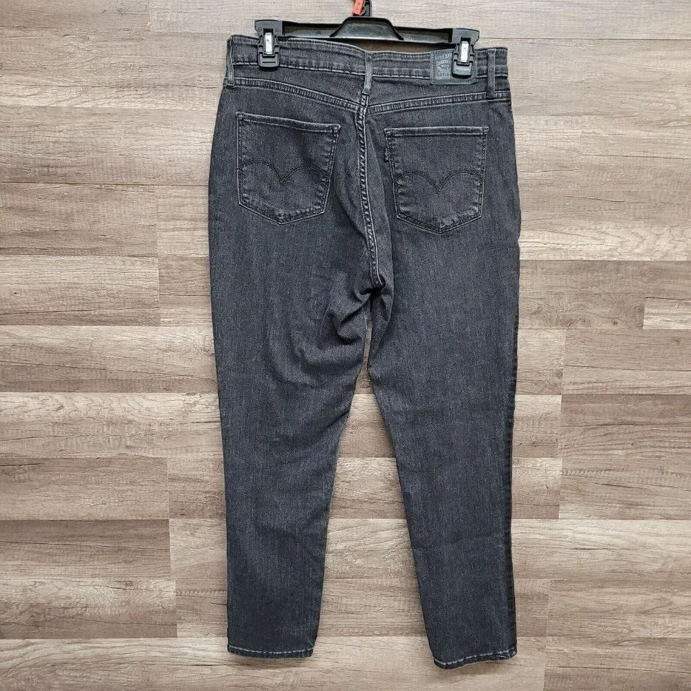 Levi's 721 High‎ Rise Skinny Ankle Jeans Size 31 Womens Black Charcoal Wash